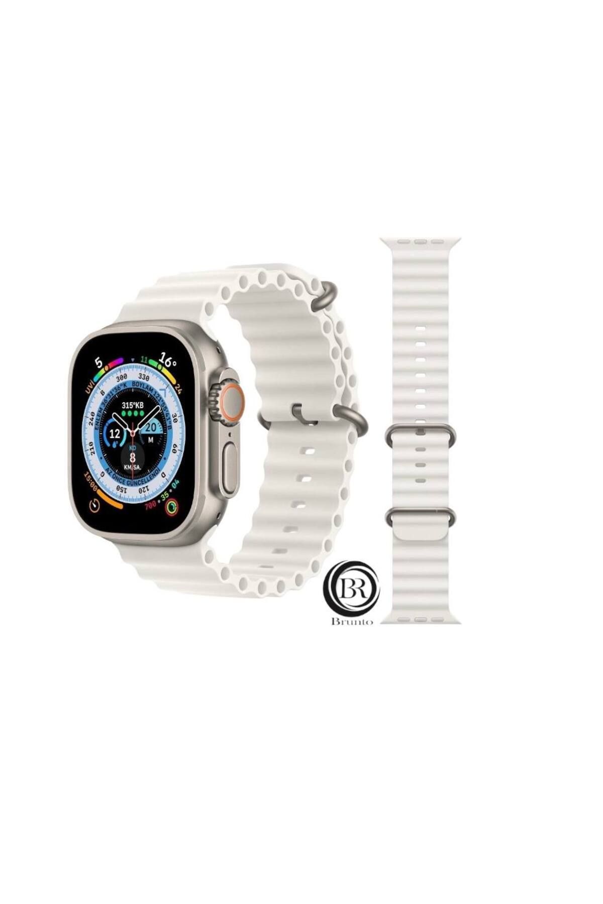 Bruntoo BR Apple Watch Series Ultra 10/9/8/7/6/5/4/SE/3/2/1 49mm-46mm-45mm-44mm-42mm Ocean Loop Silikon kordon