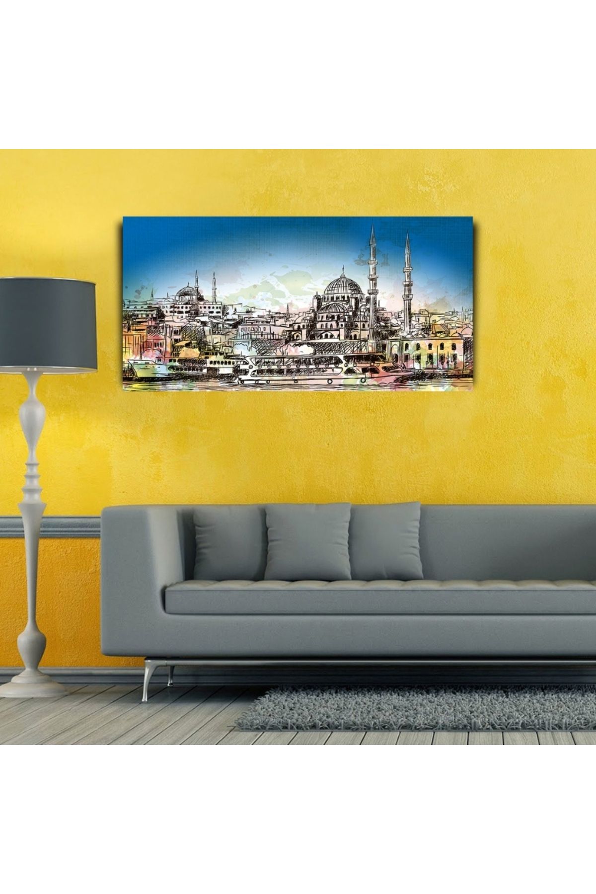 Kanonik Education Boğazdan İstanbul Manzarası Kanvas Tablo 60 x 120