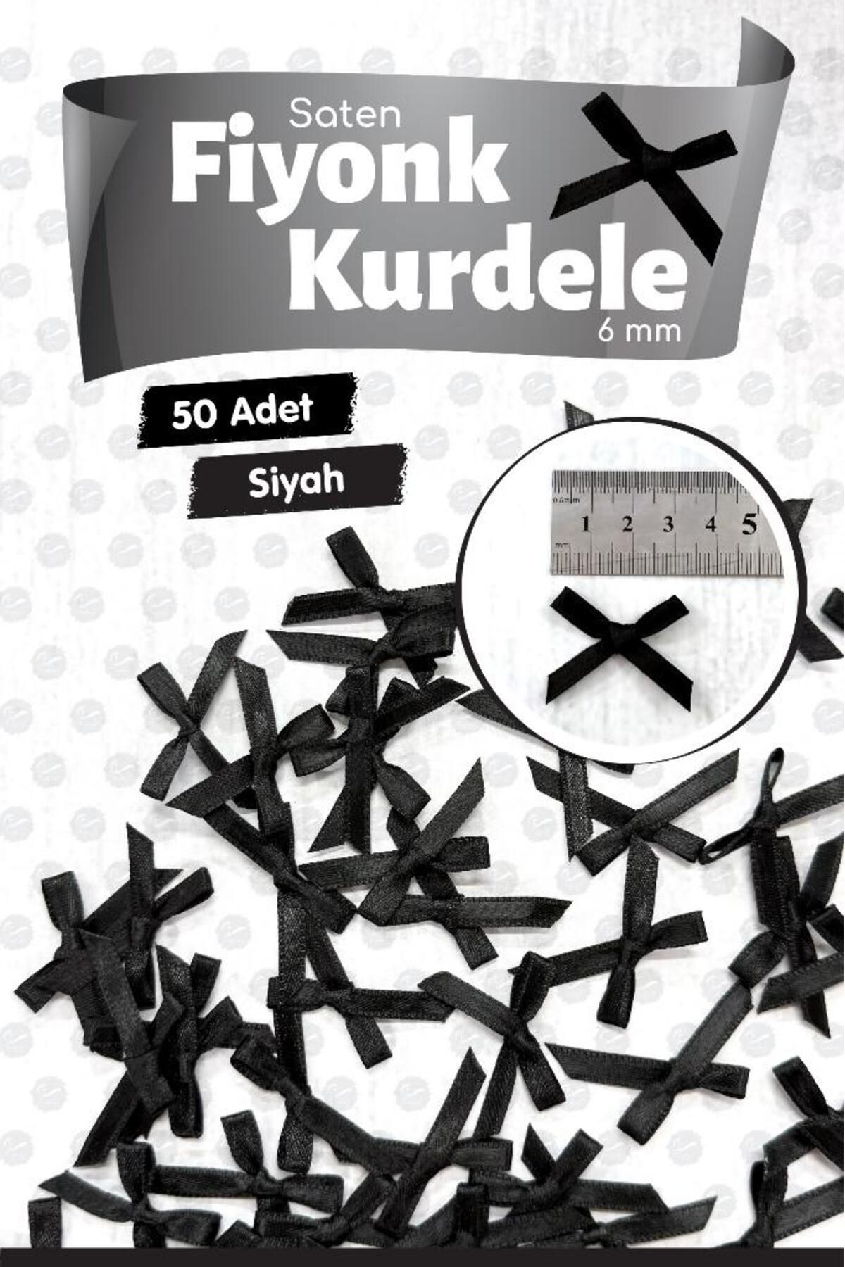 t tuğset etiket Fiyonk Saten 6 Mm Kurdele Fiyonk Kurdele Süs 50 Adet -T1380