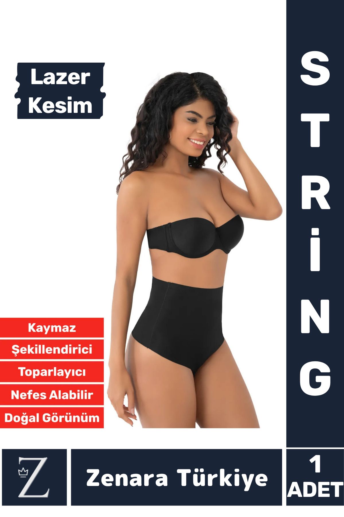 Zenara Gündelik İz İç Göstermez Kaymaz Vücut Sıkılaştıran İncelten Toparlayan LAZER KESİM String Korse