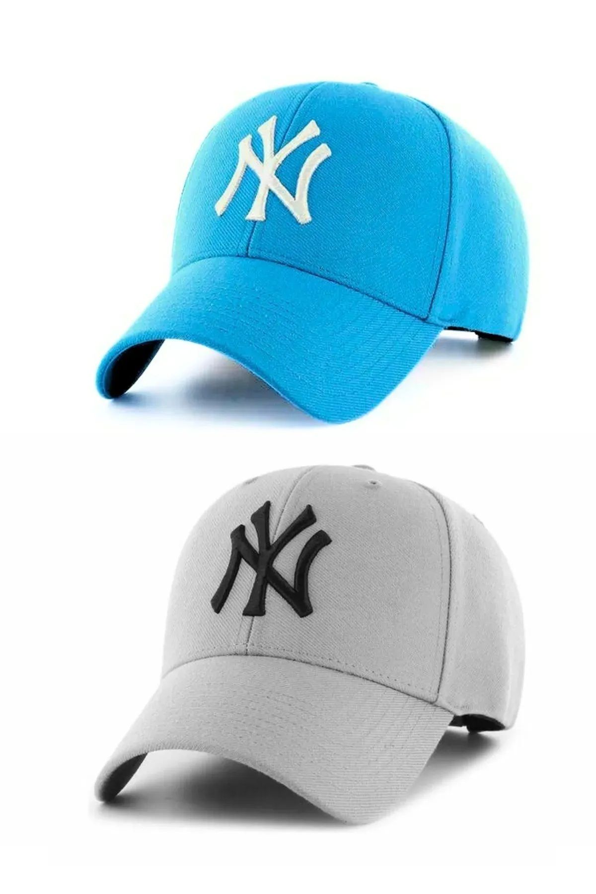 Themizel Spor Unisex NY Nakışlı Pamuklu 2'li Takım Arkası Cırtcırtlı Ayarlanabilir ŞAPKA CAP