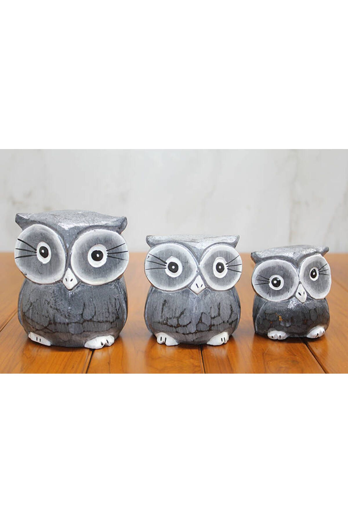 Vexahome Ahşap 3lü Baykuş Seti Model 2