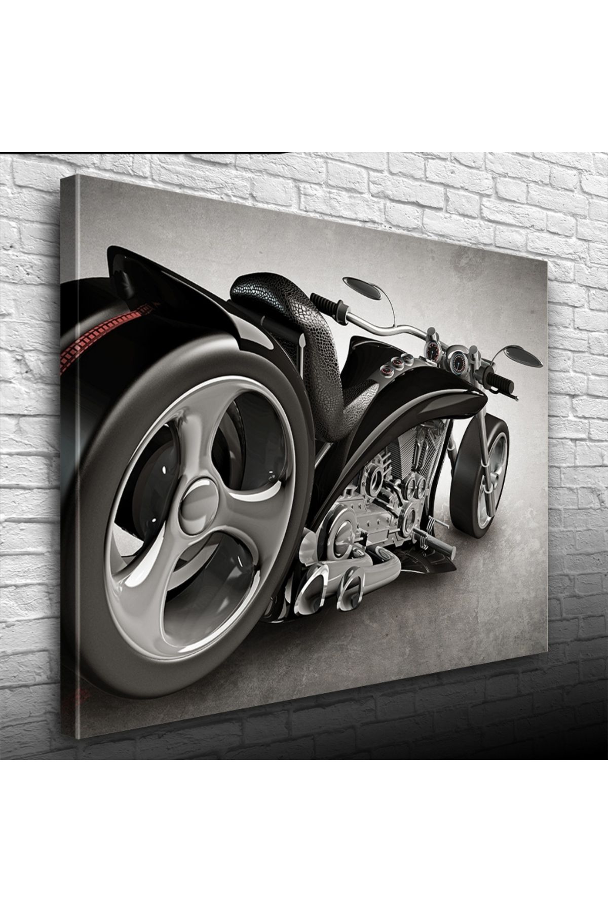 Kanonik Education Siyah Concept Motosiklet Kanvas Tablo 50 x 70