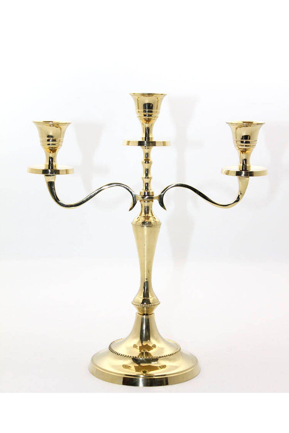Vexahome Pirinç 3lü Şamdan Model 1