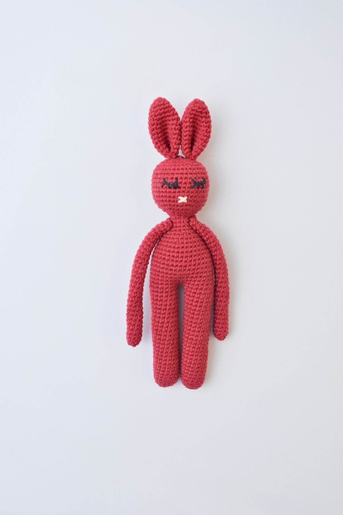 Nami Baby Amigurumi Tavşan Yenidoğan Uyku Arkadaşı Bordo Organik Örgü Oyuncak