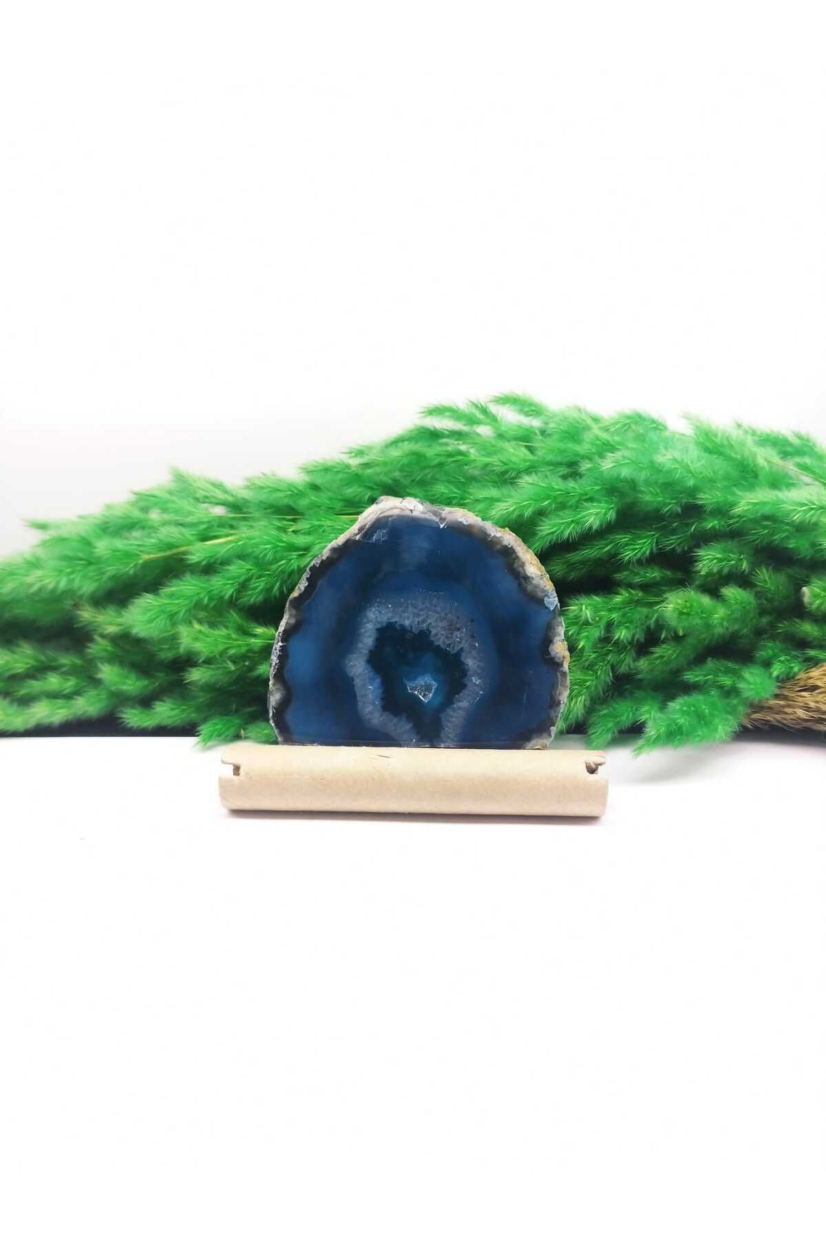 SerenityHaven MAVİ AKİK TAŞI JEOT KAYA DROZE 450 GRAM (SERTİFİKALI)