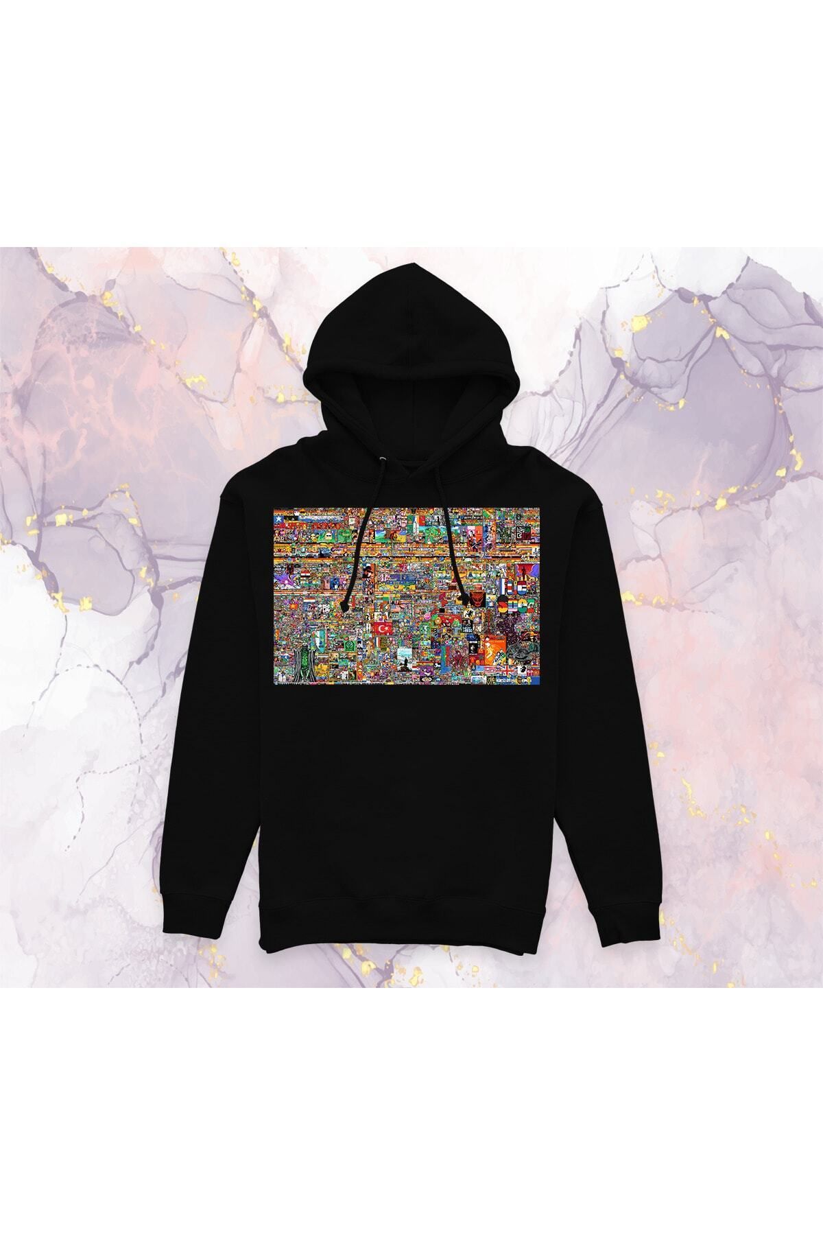 Pisa Art Reddit - r/Place 2023 - Cepsiz Kapüşonlu Sweatshirt