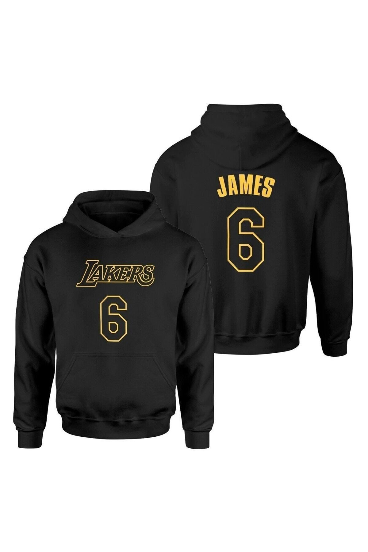 Pisa Art Lebron James Black-Gold Siyah Hoodie