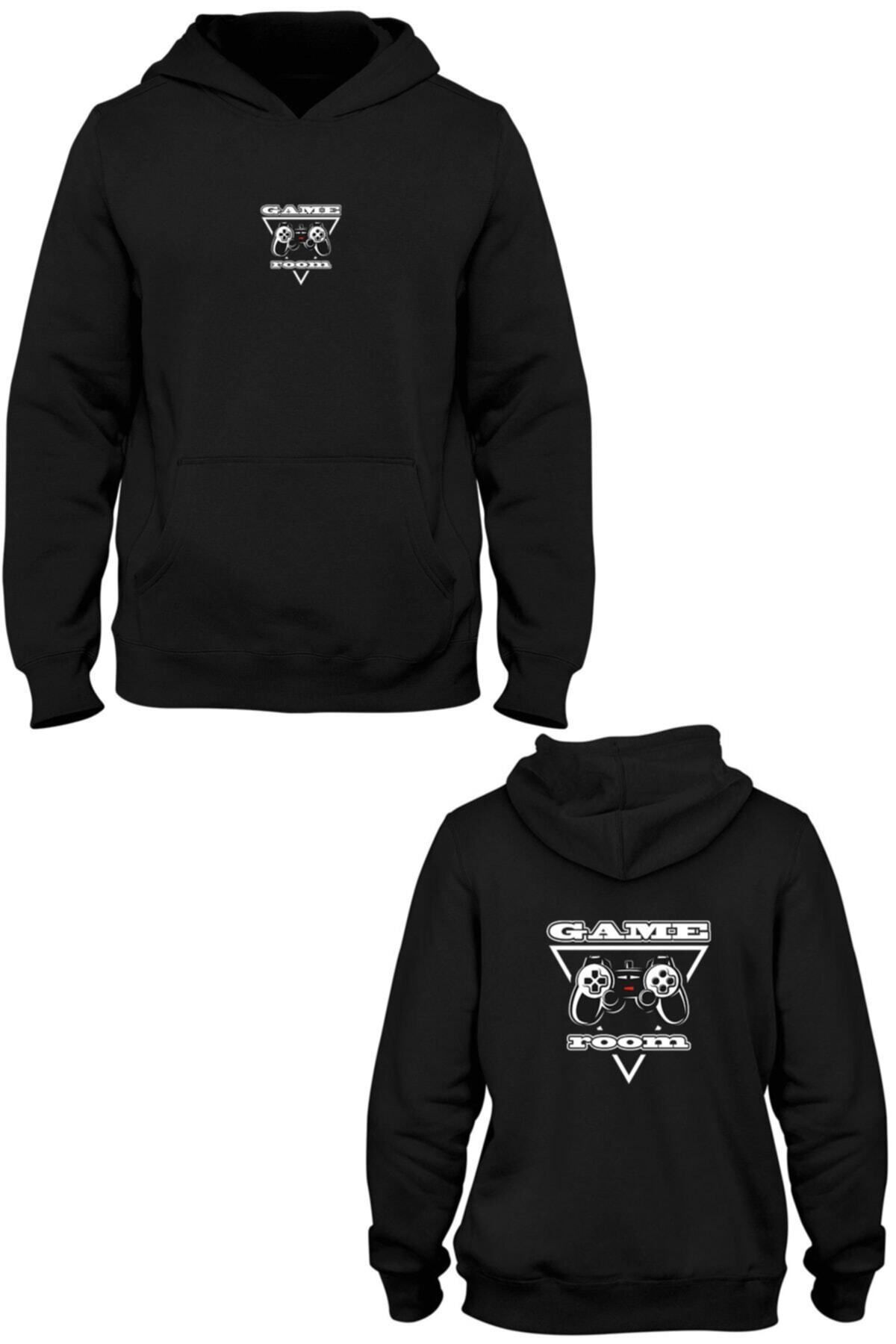 Pisa Art Game Room Ön Arka Baskılı Kanguru Cepli Kapşonlu Sweatshirt Bll1786