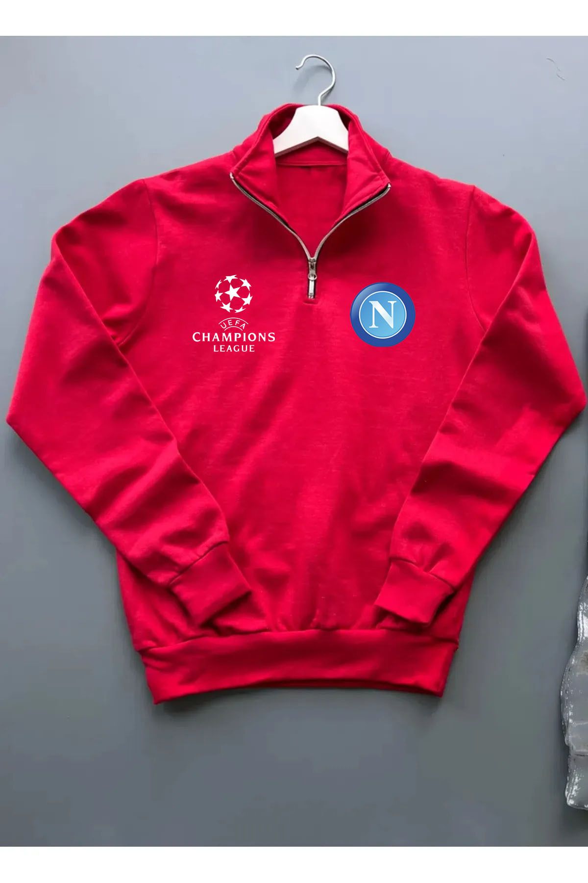 Pisa Art CHAMPİONS LEAGUE NAPOLİ DİK YAKA SWEATSHİRT UNİSEX ÖZEL TASARIM