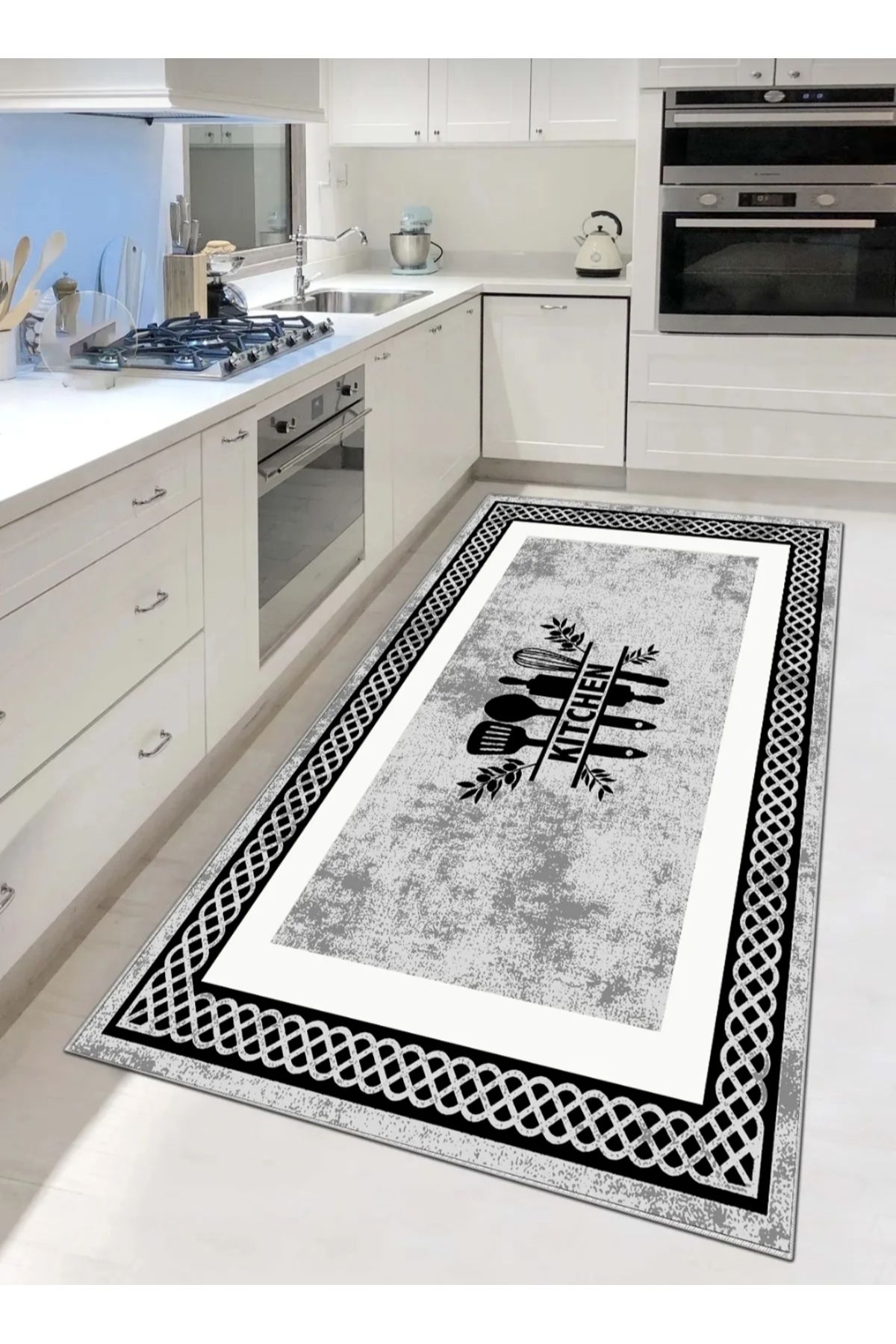 new colourse Mutfak Halısı Altı Kaymaz Pamuk Dokuma Tabanlı Dekoratif Halı