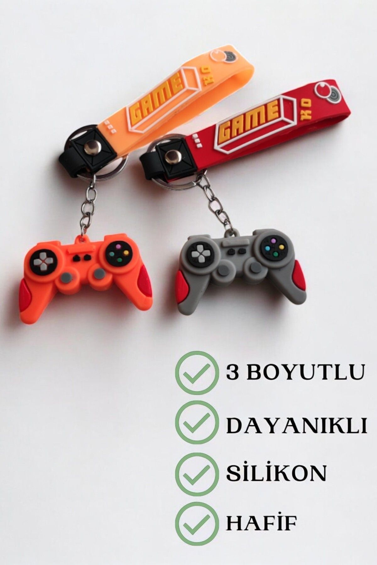 Lynare GAME JOYSTİCK OYUN KOLU 3D SİLİKON ANAHTARLIK 2 Adet