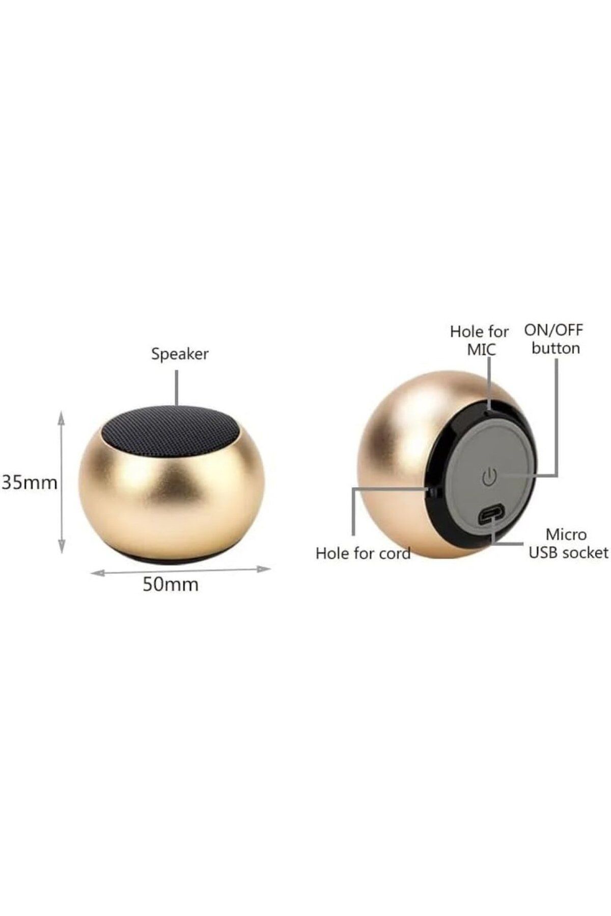 DESİNGSHOP Desingshop Taşınabilir Bluetooth Mini Speaker Kablosuz Bej