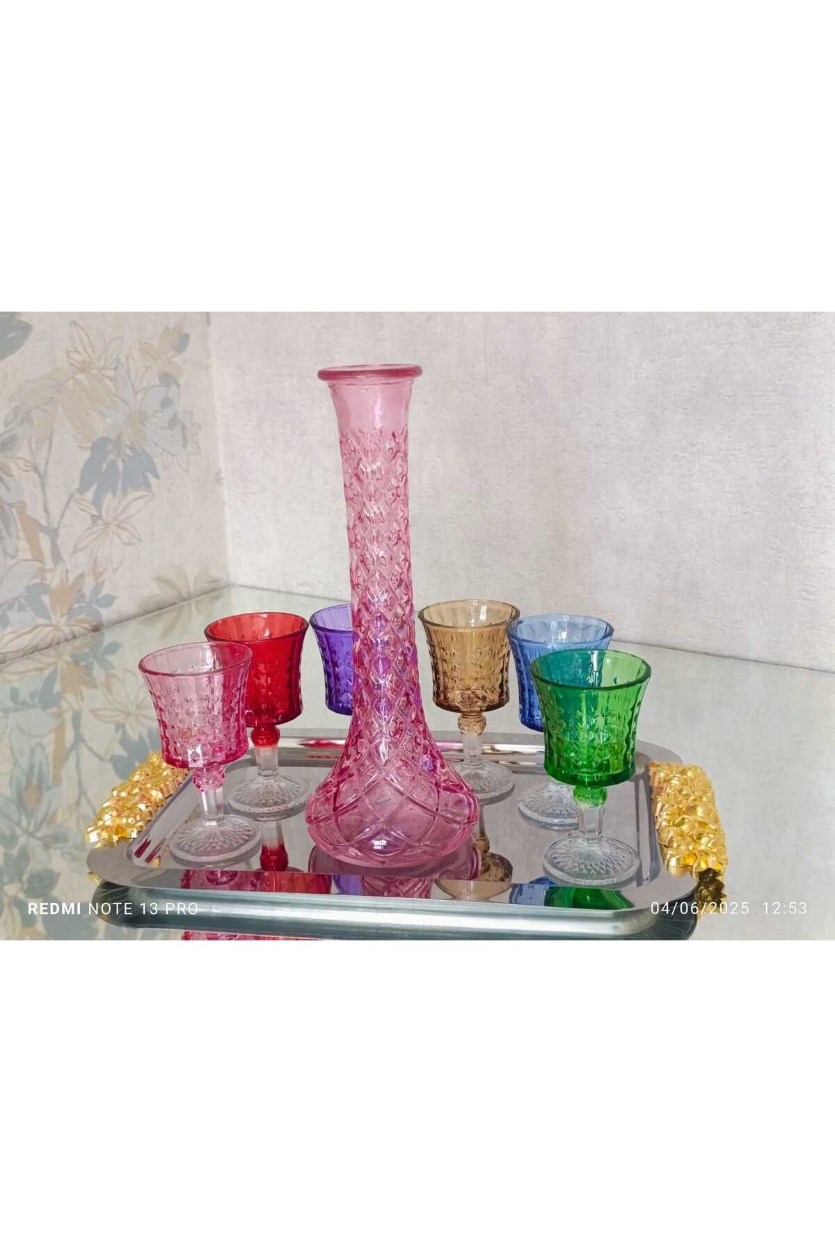 bellanest 6 Kişilik Paradise Gold Tepsili -Karaf-Sürahili 8 Parça ZEMZEM TAKIMI
