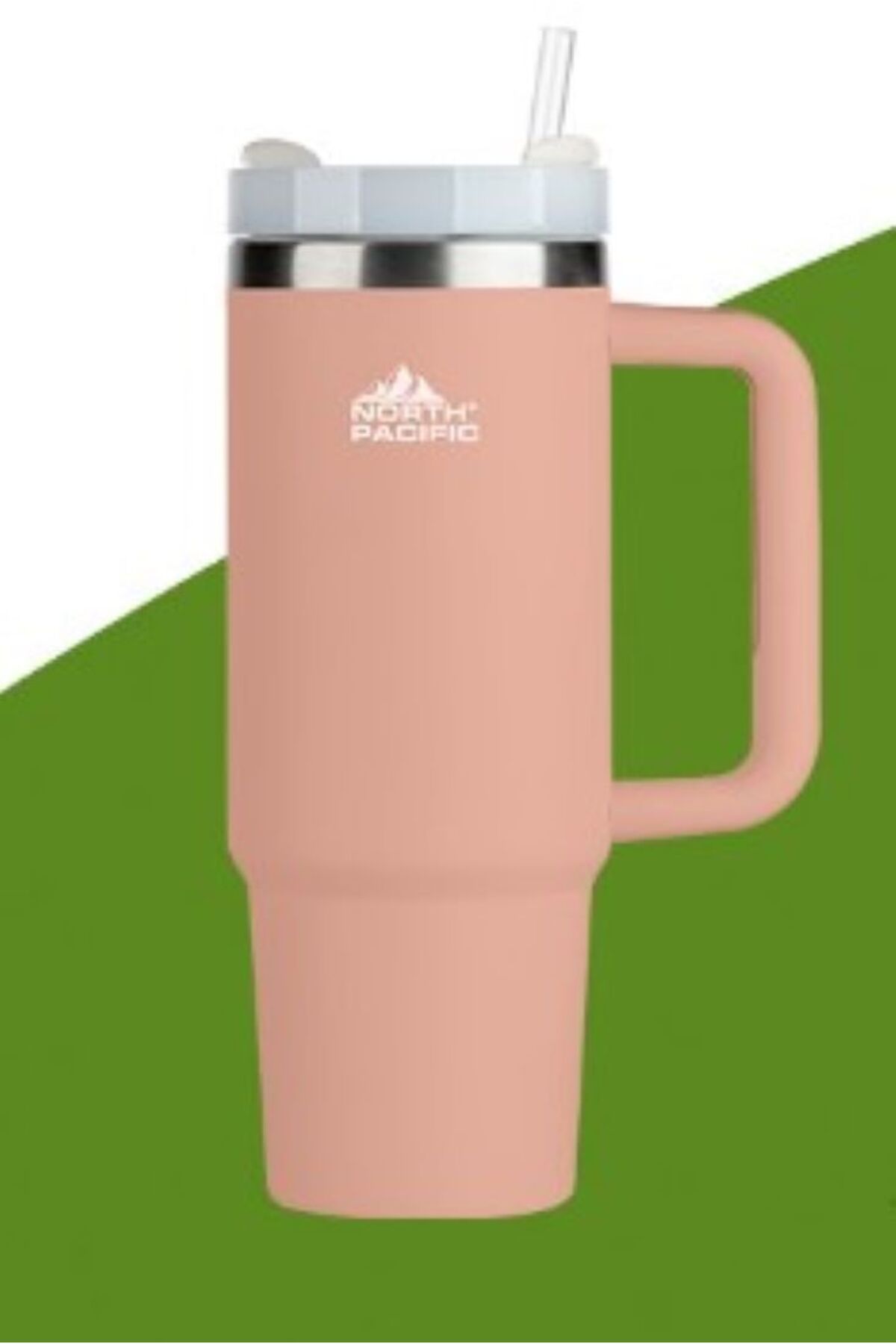 North Pasific Pipetli mug Termos, Pipetli Bardak Termos, 900 Ml, Pembe