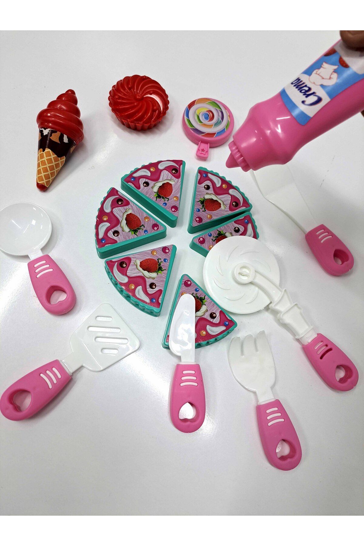 MERTCHİ STORE Kız Oyuncakları Evcilik Oyuncakları Mutfak Seti 16 Parça Pasta Set Büyük Boy Kartela 38x40cm