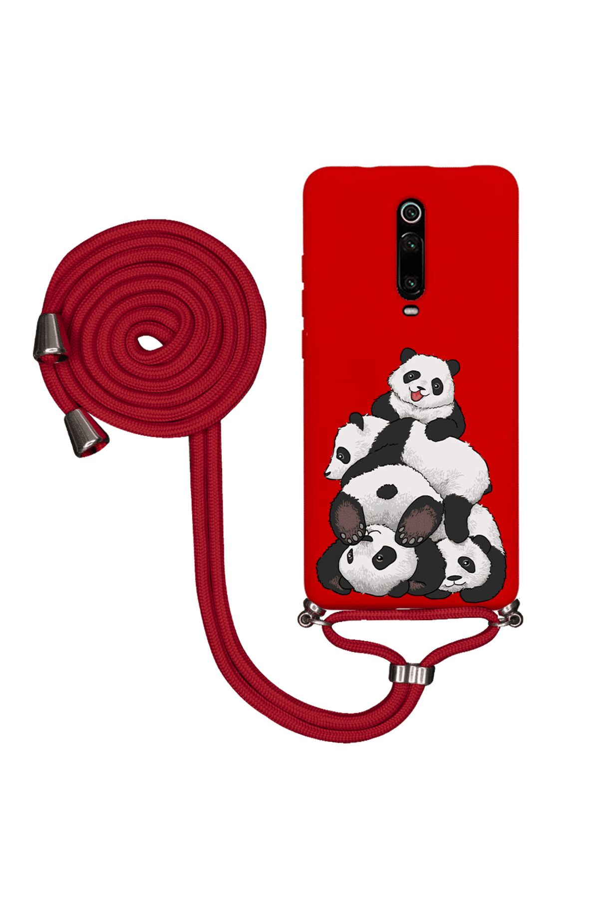 Royaleks Xiaomi Mi 9T İpli Lansman Kılıf - Cute Pandas