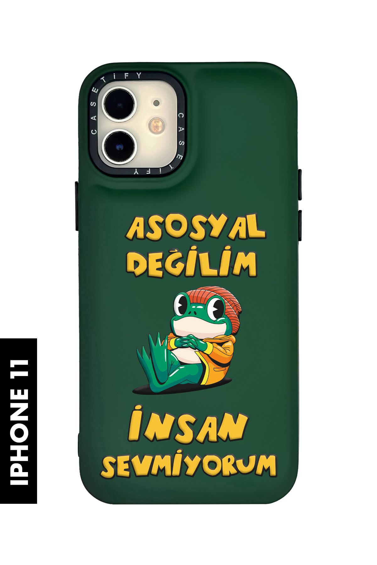 mooodcase iPhone 11 Uyumlu Asosyal Desenli Silikonlu Pillow Kılıf