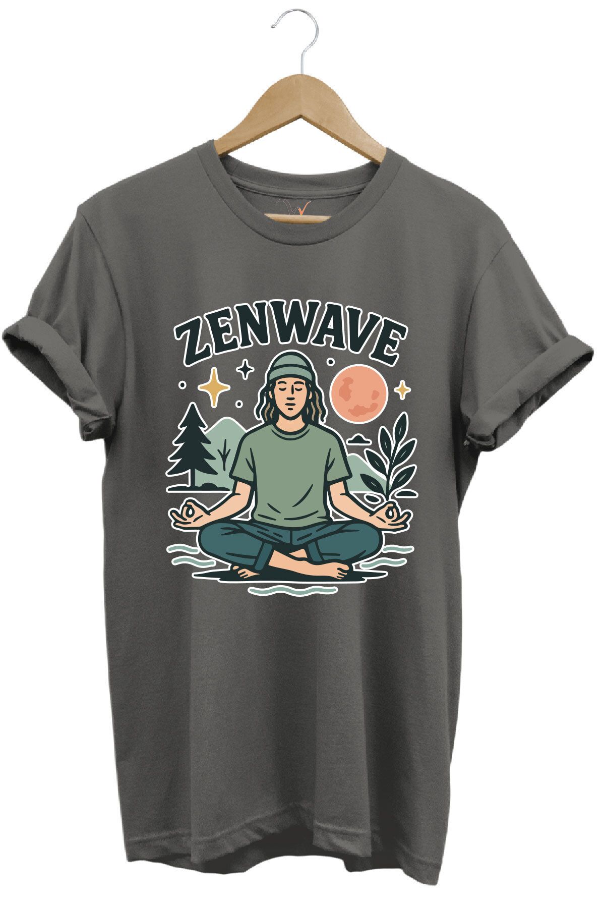 onsrawear Meditasyon ve Doğa Ruhunu Yansıtan Unisex %100 Pamuk Basic T-shirt