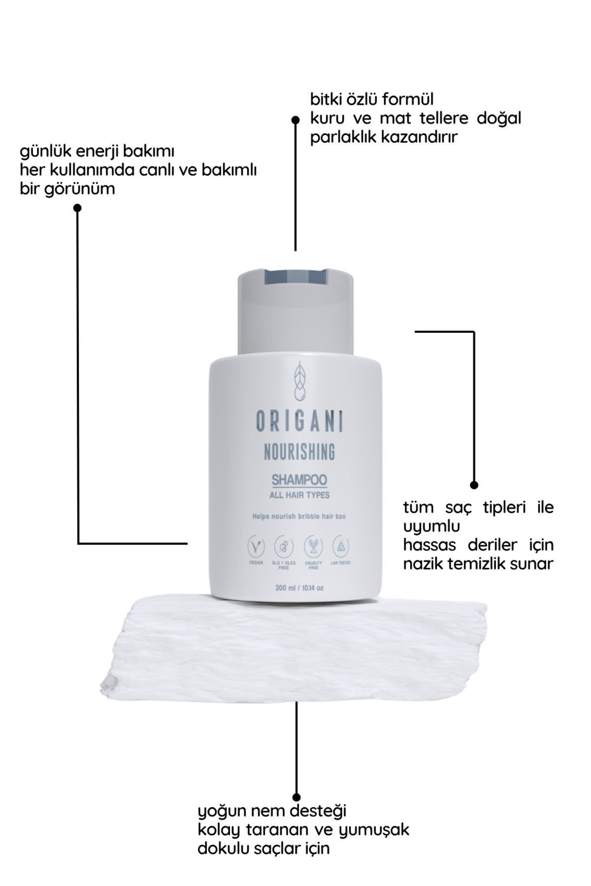 Nourishing Saç Bakım Seti – Besleyici Şampuan + 2’si 1 Arada Maske & Saç Kremi + Detangling Sprey — ORI-NBS-001 — تصویر 4 از 5