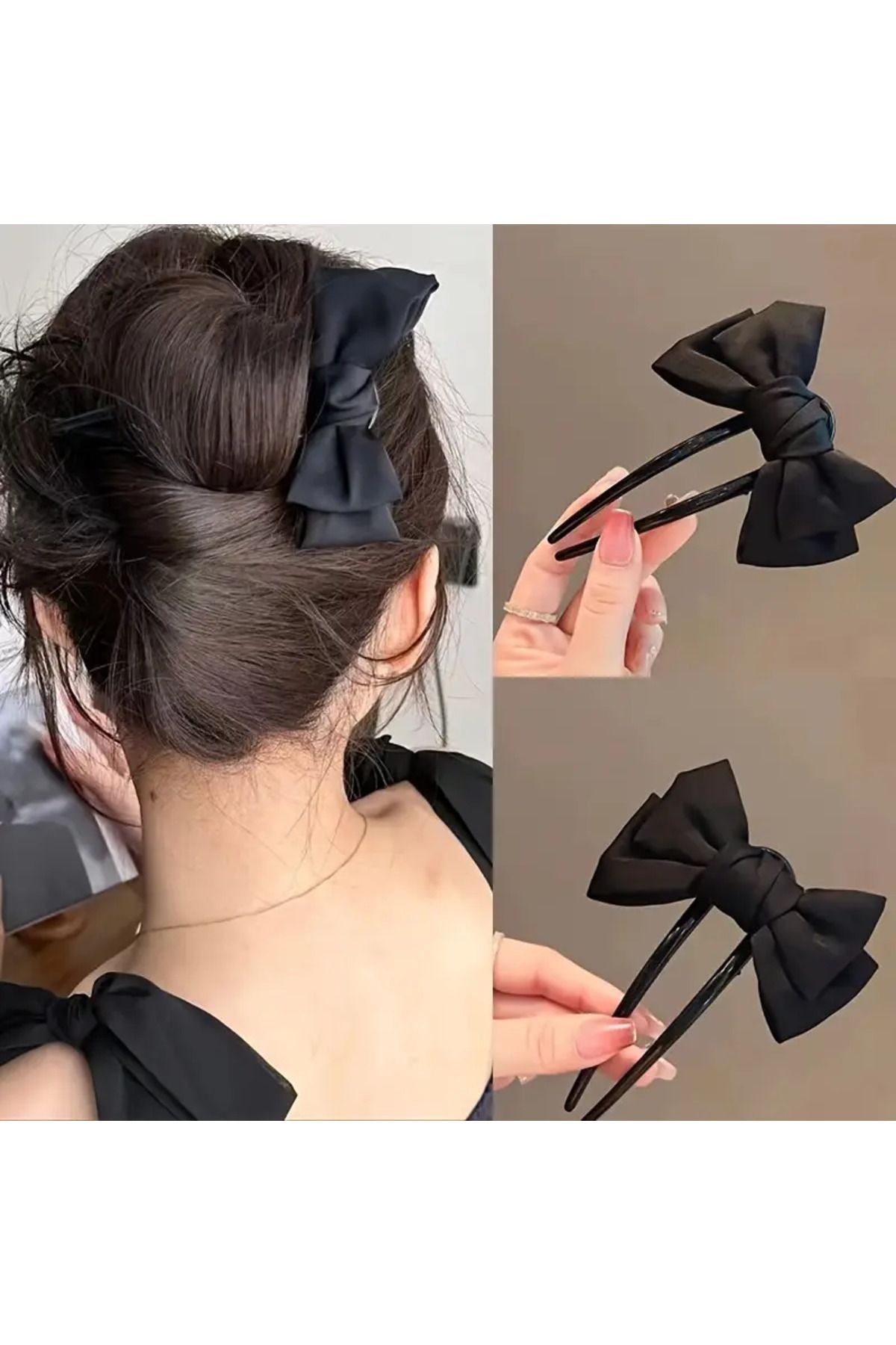 Eva Flore Siyah Fiyonk Topuz Tokası, Kız Çocukları içinde uygundur.