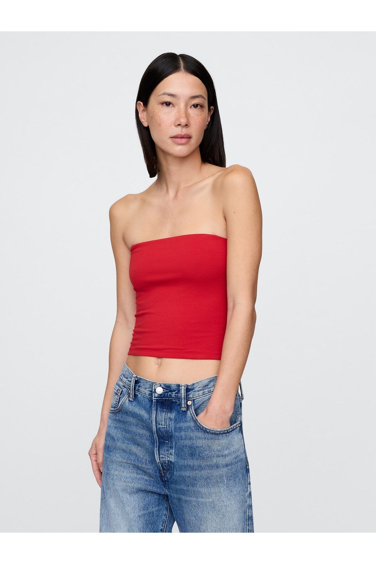 GAP Kadın Kırmızı CloseKnit Crop Üst