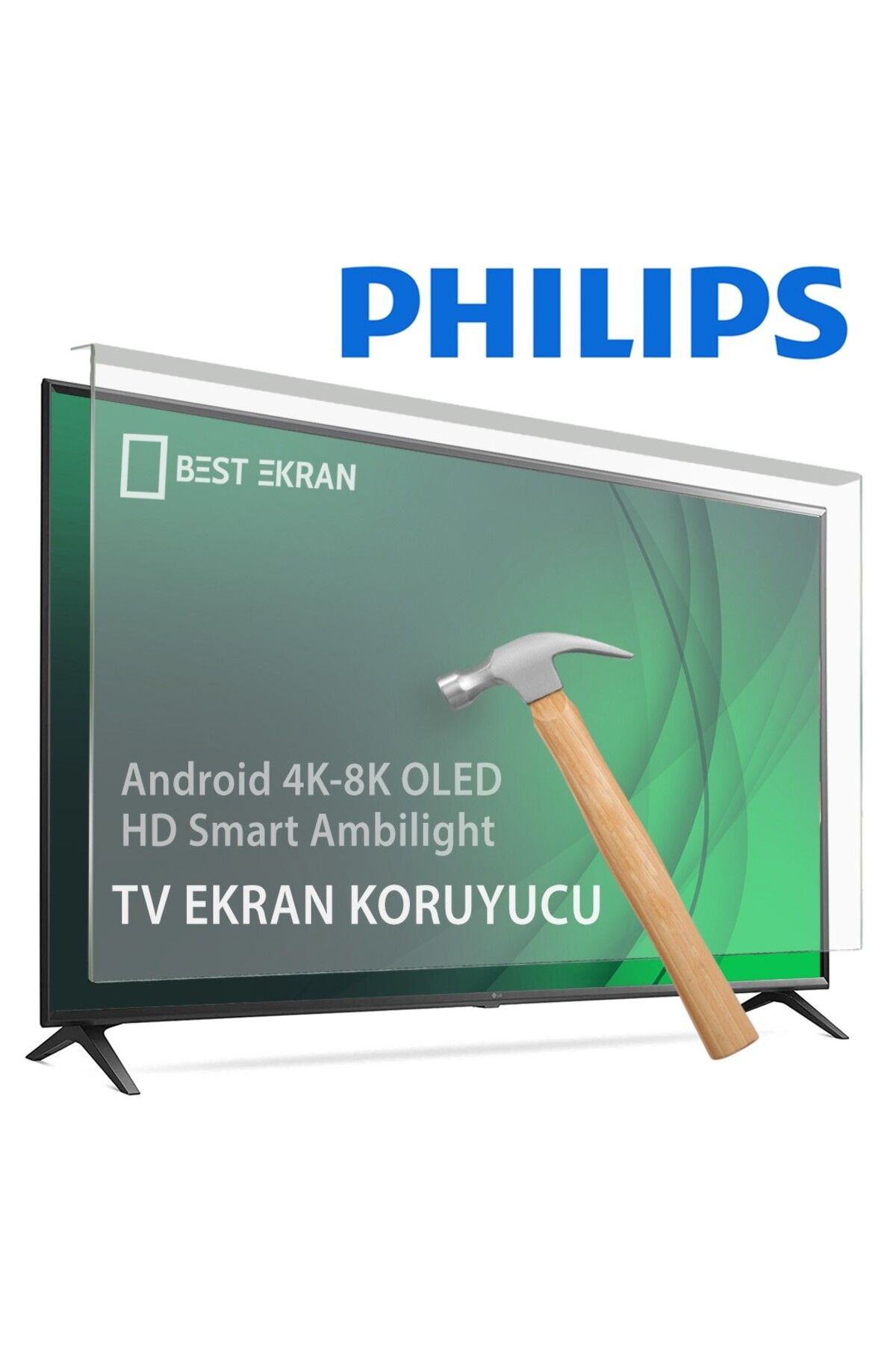 Bestekran Philips 50PUS8500 TV EKRAN KORUYUCU | Philips 50'' inç 126cm 4K UHD Dolby Atmos Titan OS Ambilight