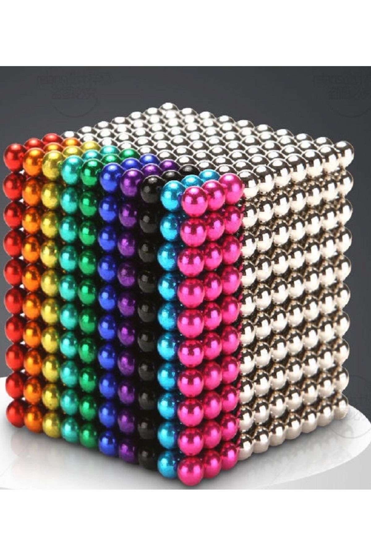 teknom 1000 adet neocube mıknatıs bilye zeka küpü eğitici manyetik mıknatıs karışık renkli 5mm