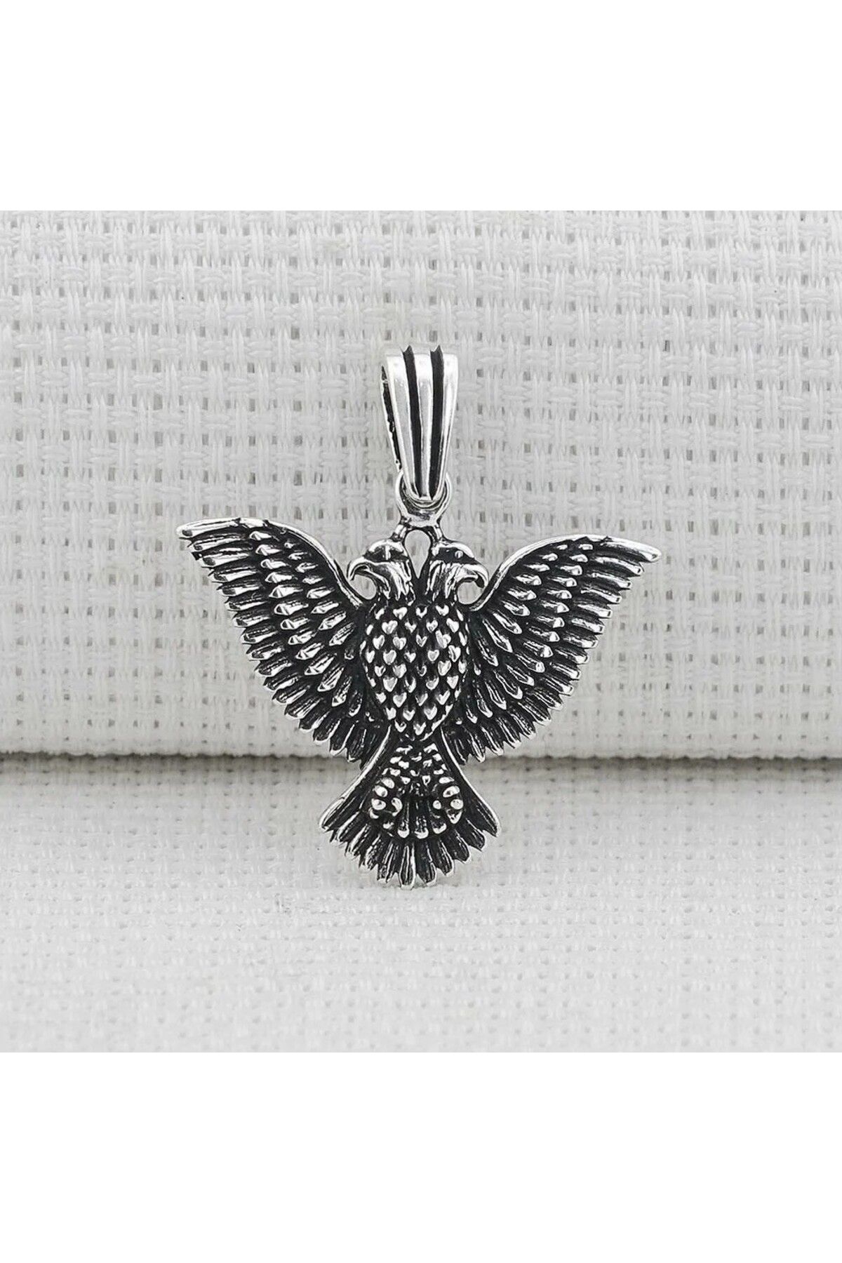 shop Çift Başlı Kartal Türk Yazılı 925 Ayar Gümüş Erkek Kolye Ucu