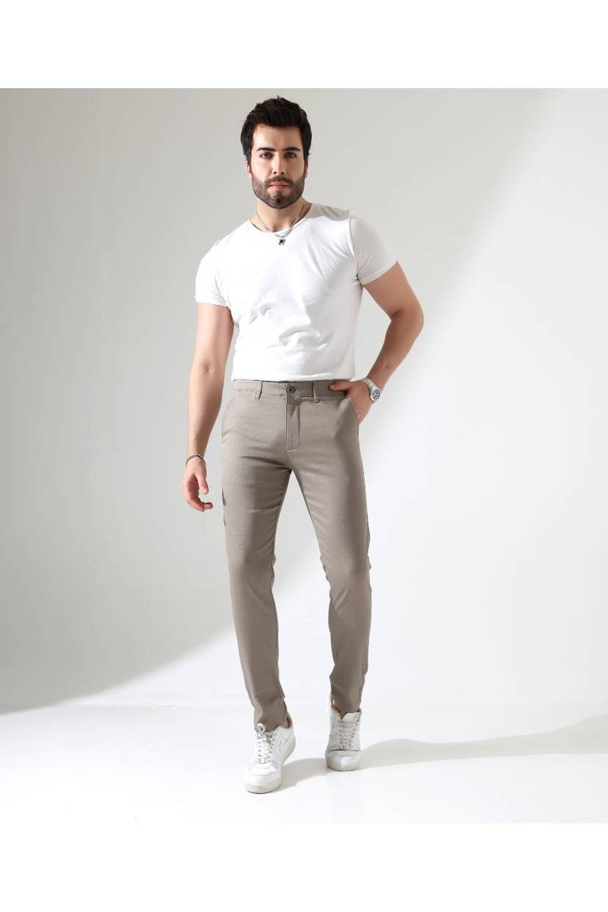 Benim Denim ERKEK SLİM FİT CAMEL DAR KESİM ARMÜRLÜ PANTOLON