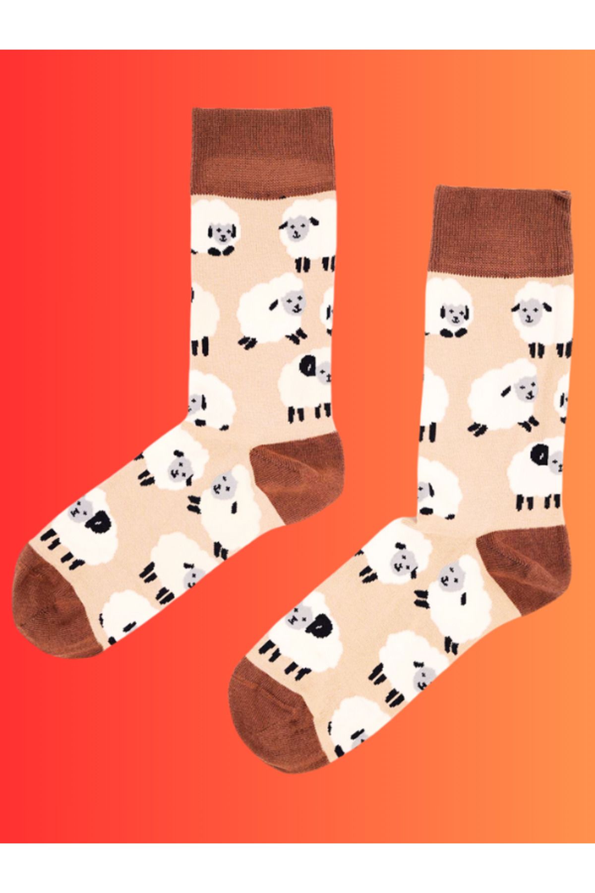 Shuttle Park Özel Seri Happy Renkli Kuzu Desenli Socks Eğlenceli Rahat Tasarım Tarz Soket Dikişsiz Çoraplar