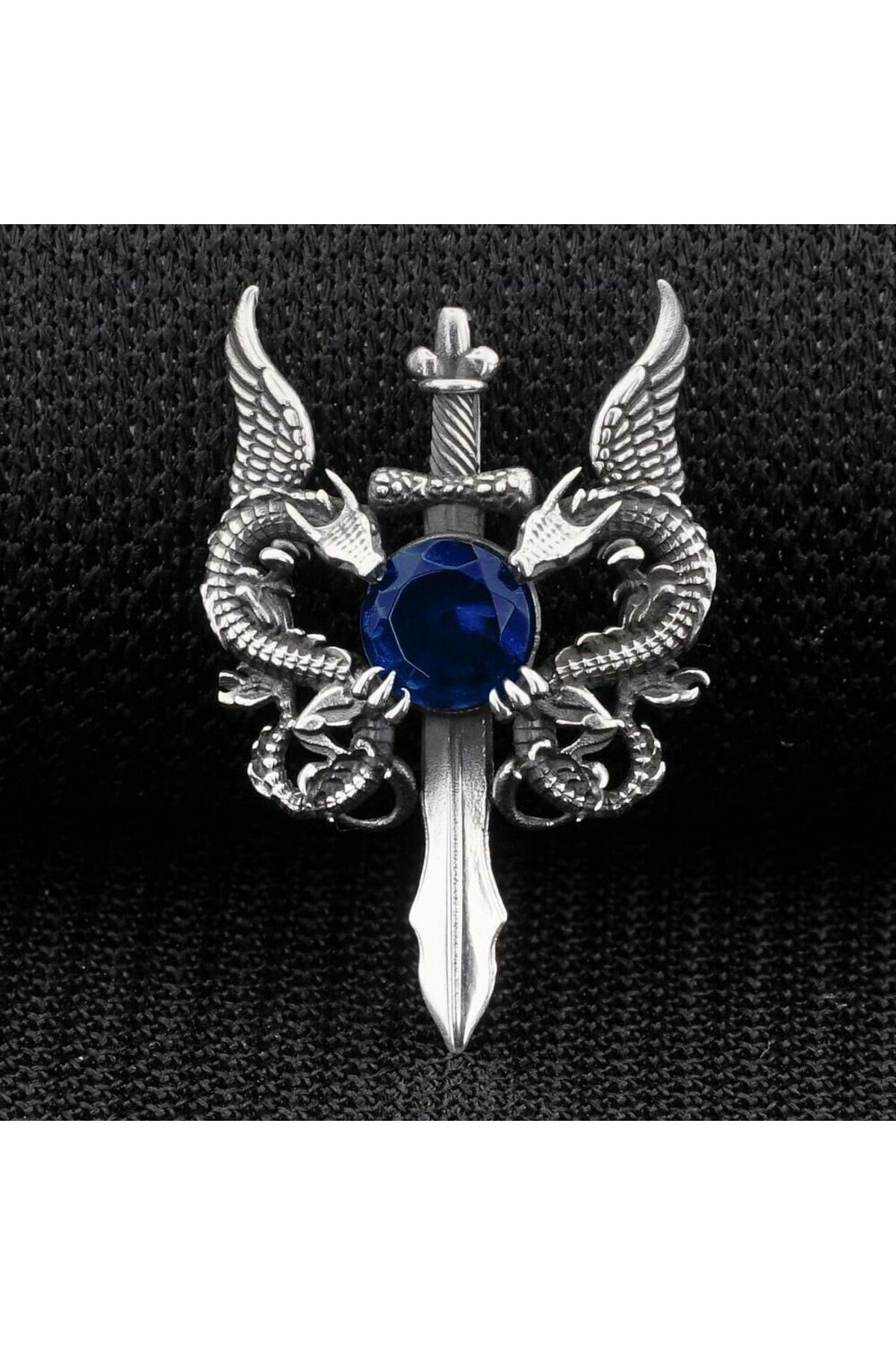 shop Ejderha Tasarımlı Zirkon Taşlı 925 Ayar Gümüş Erkek Kolye Ucu