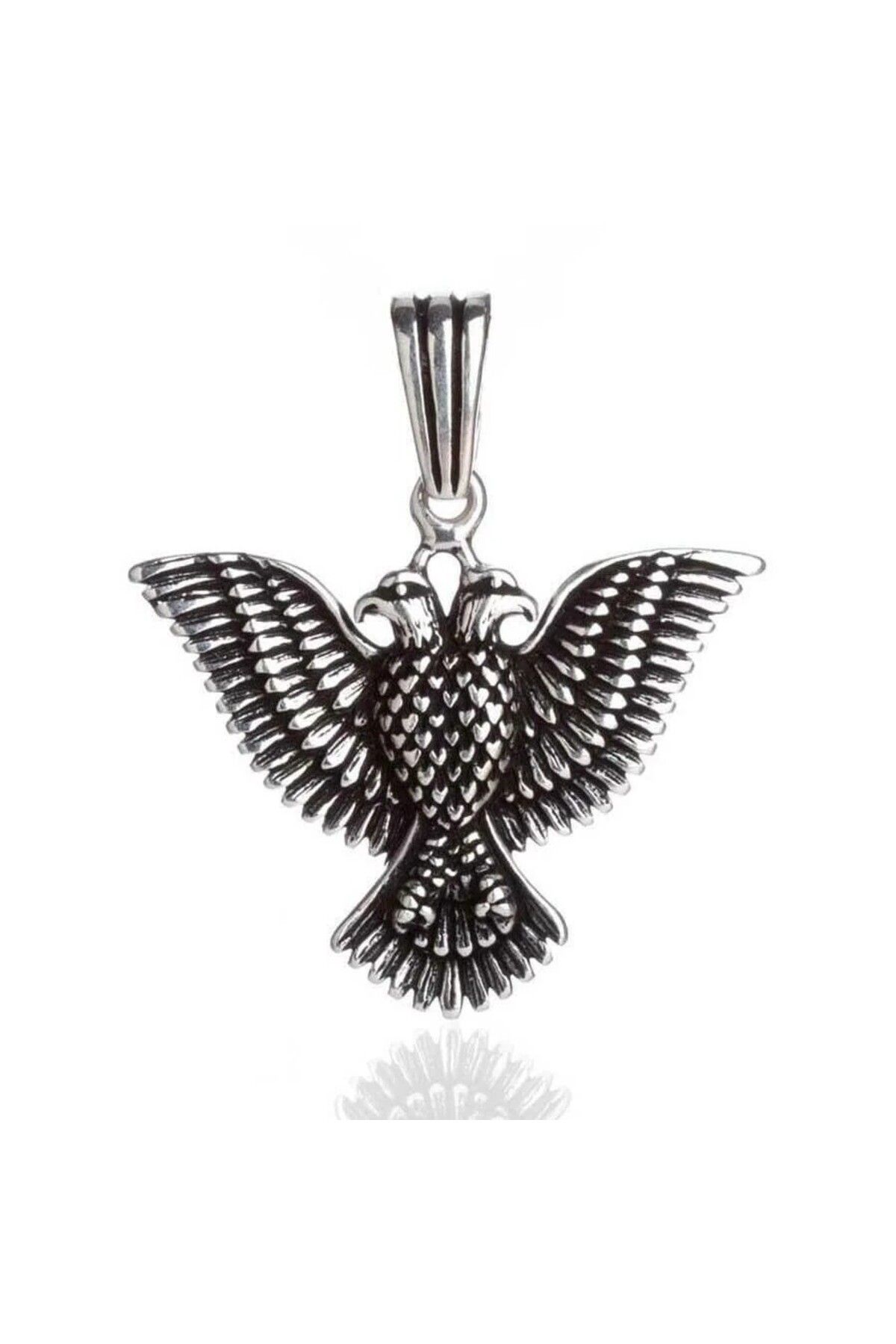 shop Çift Başlı Kartal Türk Yazılı 925 Ayar Gümüş Erkek Kolye Ucu