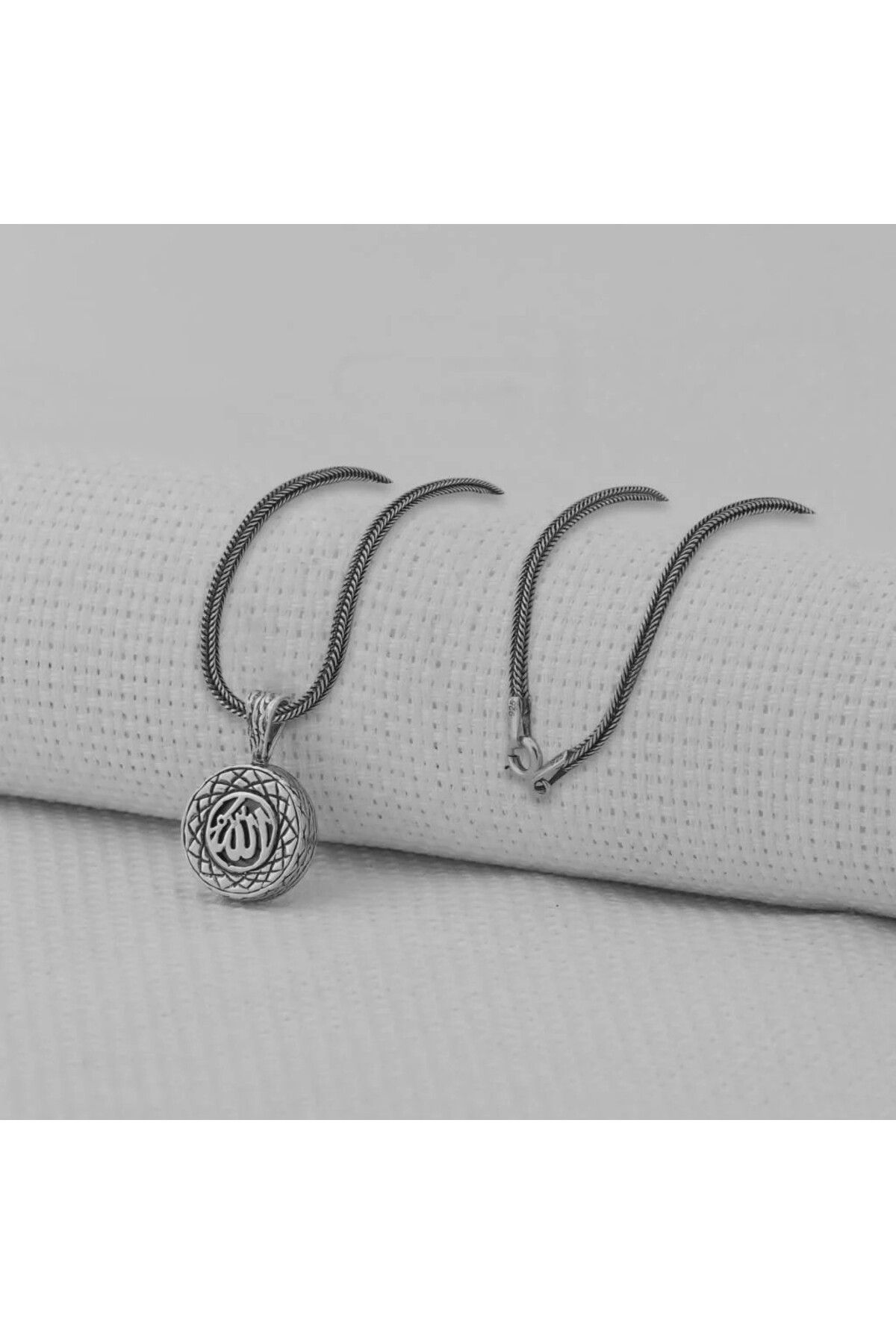 shop Allah Yazılı Kebir Dualı Cevşen 925 Ayar Gümüş Erkek Kolye