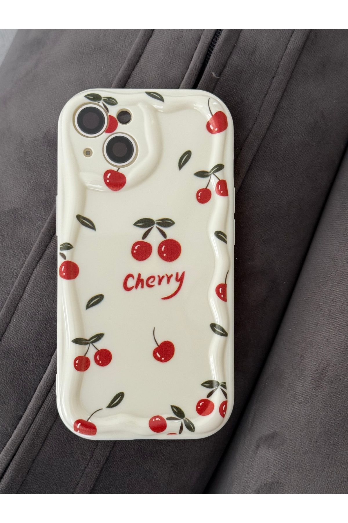 FİŞNEİLETİŞİM İPHONE 15 PLUS UYUMLU KİRAZ DESENLİ CHERRY KILIF