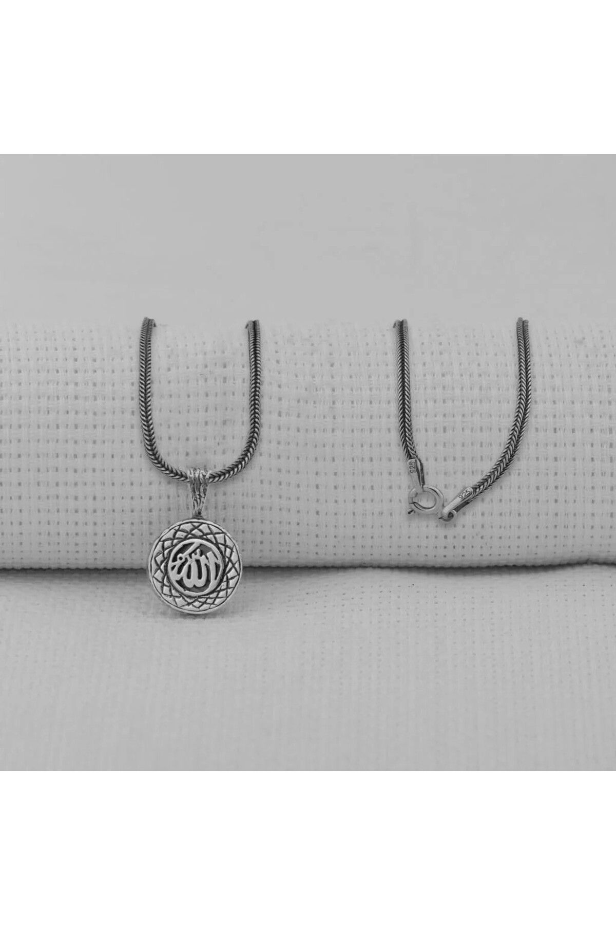 shop Allah Yazılı Kebir Dualı Cevşen 925 Ayar Gümüş Erkek Kolye