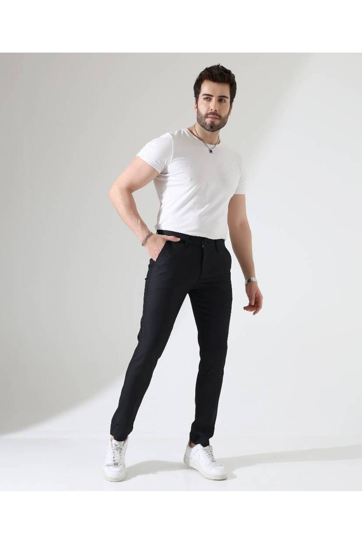 Benim Denim ERKEK SLİM FİT SİYAH DAR KESİM ARMÜRLÜ PANTOLON