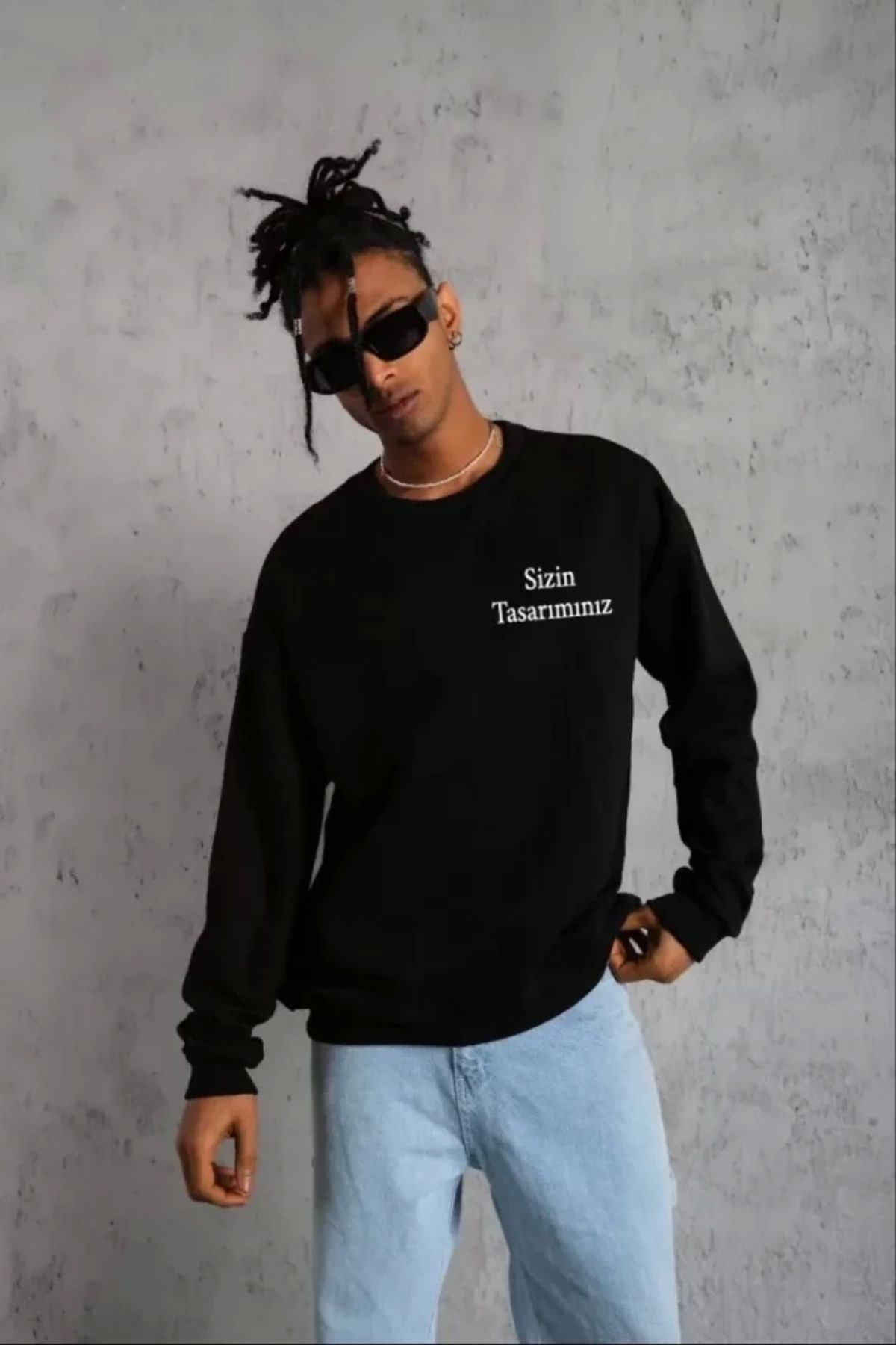 Butik Üç İplik Biskilet Yaka Sweatshirt