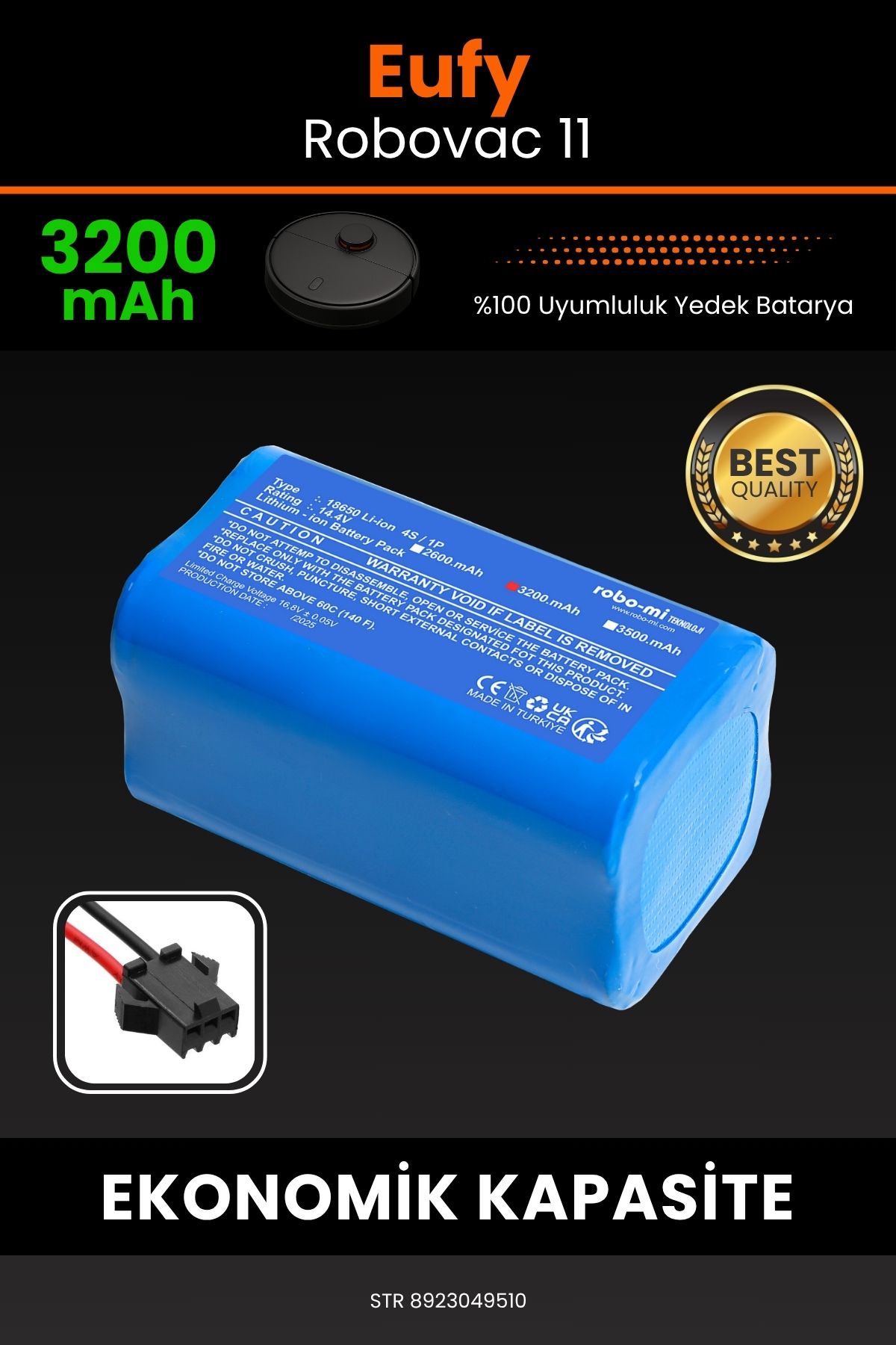 robo-mi Eufy Robovac 11 3200mAh Robot Süpürge Bataryası - Koruma Katmanlı Batarya Teknolojisi