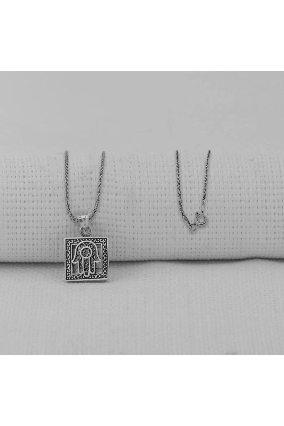 shop Fatma Ana Eli Kebir Dualı 925 Ayar Gümüş Erkek Kolye