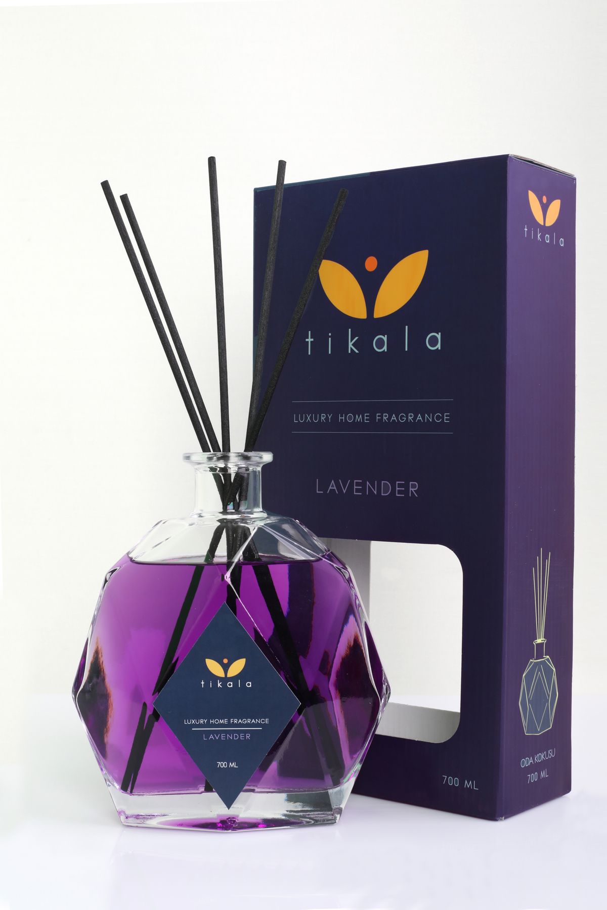 tikala Bambu Çubuklu Lüx Kristal Oda Kokusu Lavanta 700 ML - LUXURY Home Fragrance 700 ML Lavender