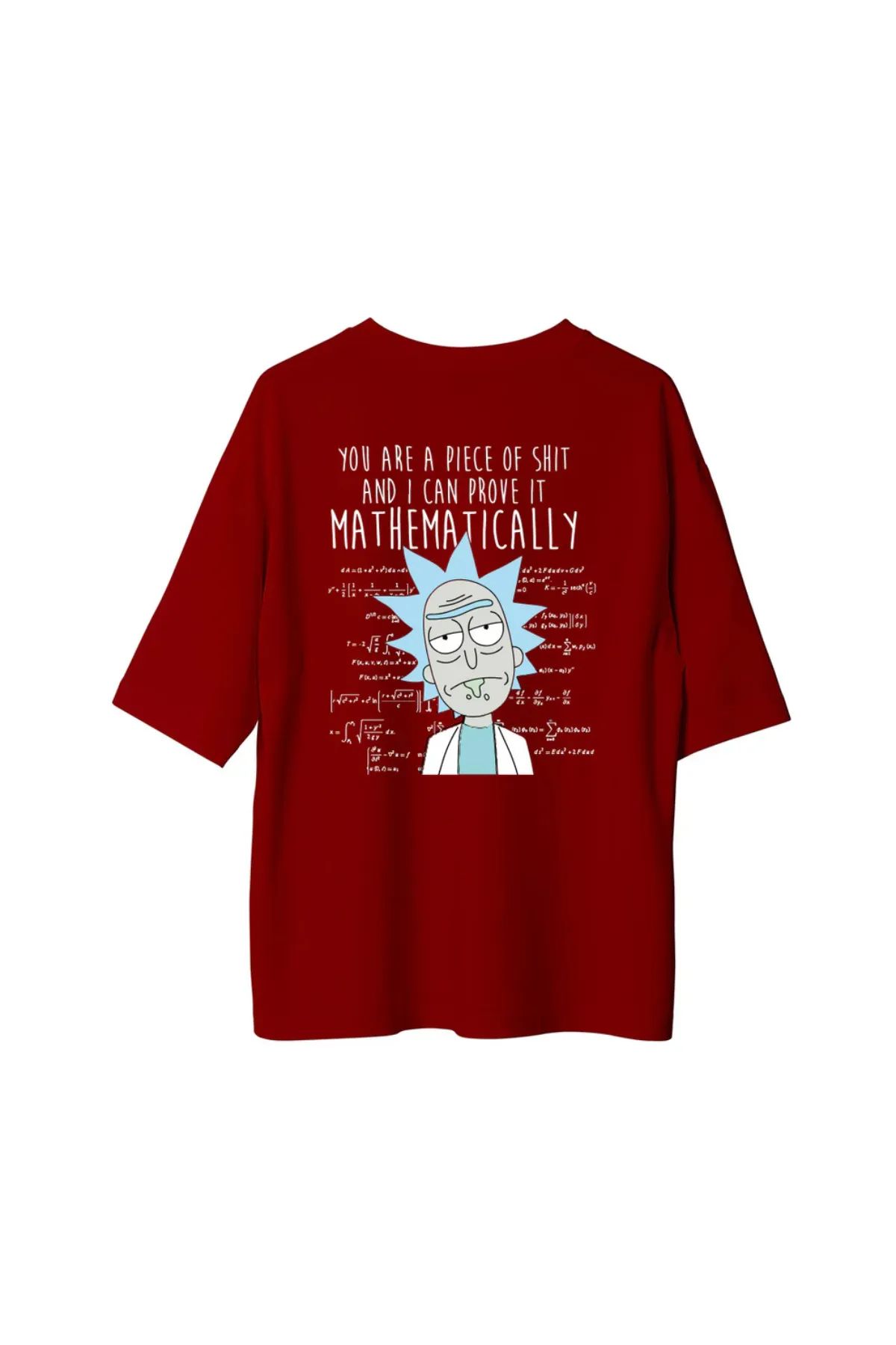 Koklonmoda Büyük Beden Unisex Rick&Morty Baskılı Oversize T-Shirt