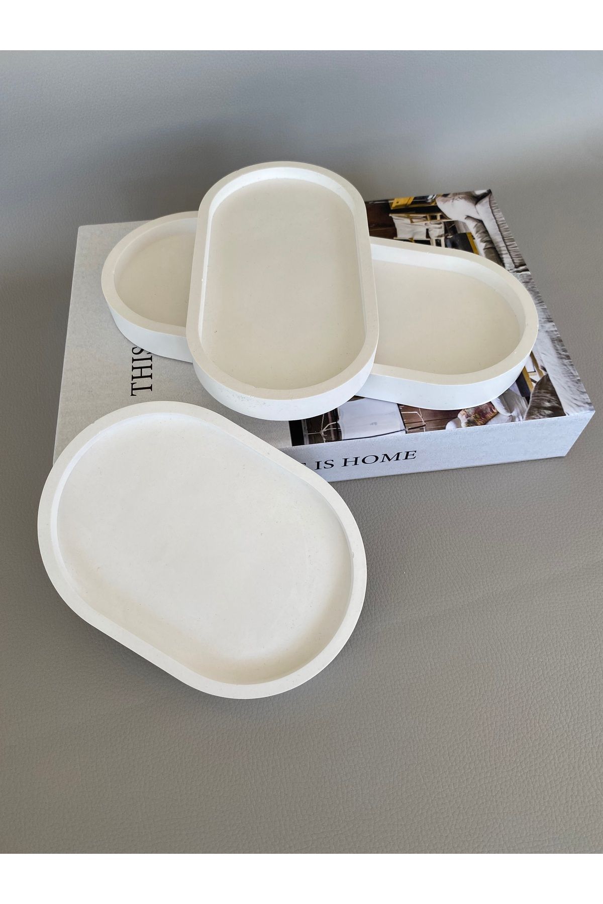 SELAR HOME DECOR Dekoratif Oval Sunum Tepsi Seti 3 Parça