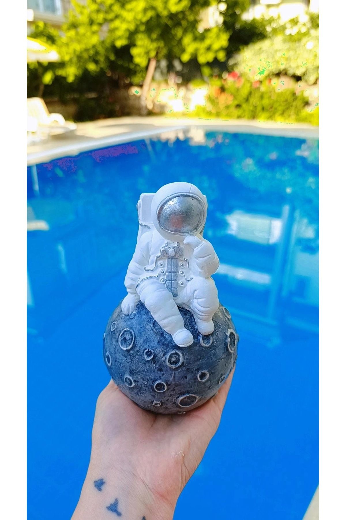 ivtasarim İvtasarim astronot biblo gümüş renk