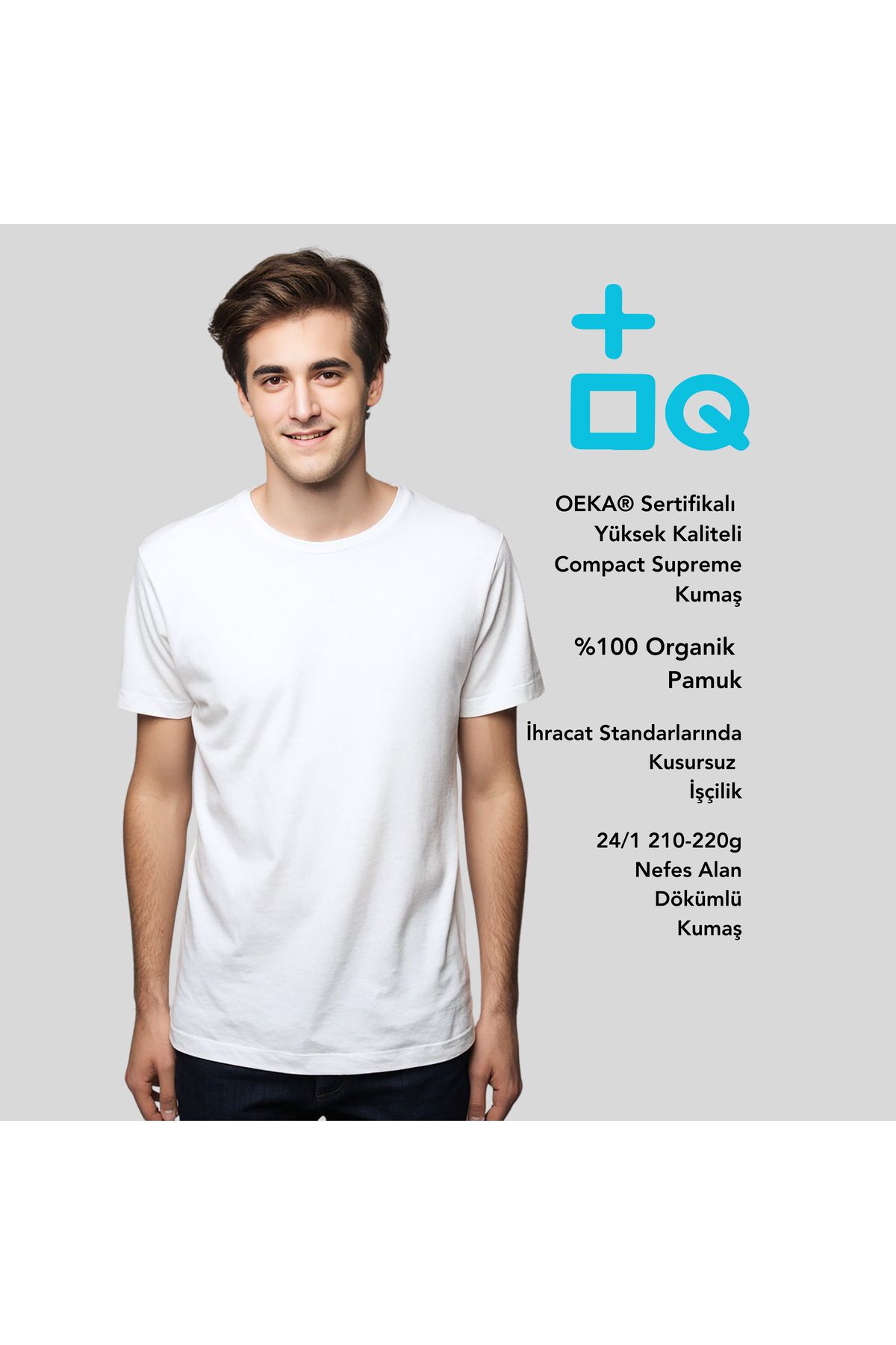Ocean Quest Studio ~ Premium Kalite Beyaz Regular Basic Tişört %100 Pamuklu