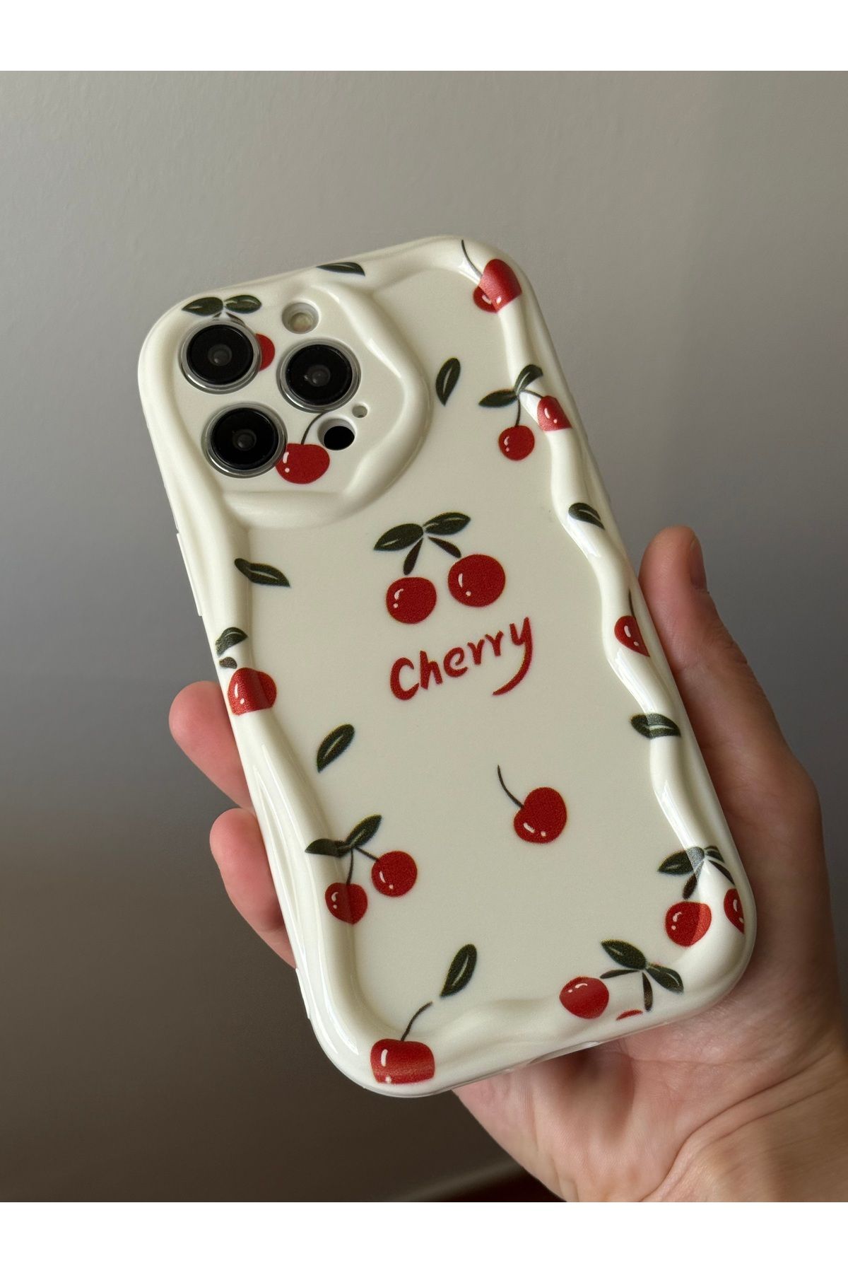 FİŞNEİLETİŞİM İPHONE 14 PRO UYUMLU KİRAZ DESENLİ CHERRY KILIF