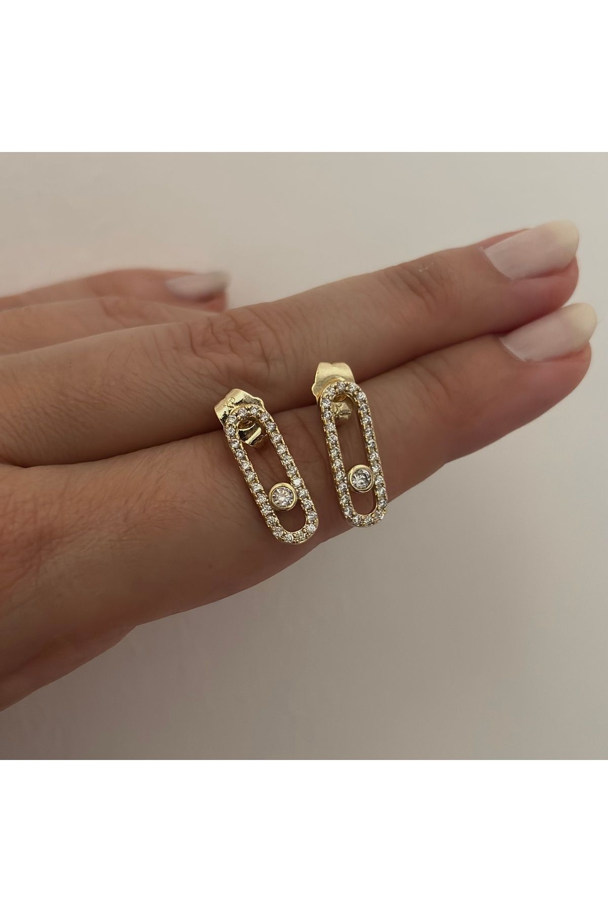 XUPING JEWELRY Xuping 14K Renginde Full Taşlı Tasarım Model Lüx Kalite Zarif Küpe