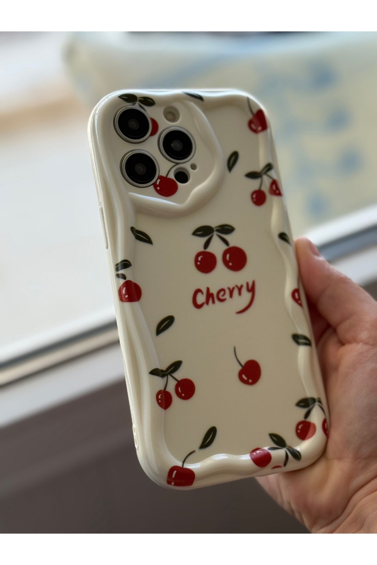FİŞNEİLETİŞİM İPHONE 15 PRO UYUMLU KİRAZ DESENLİ CHERRY KILIF