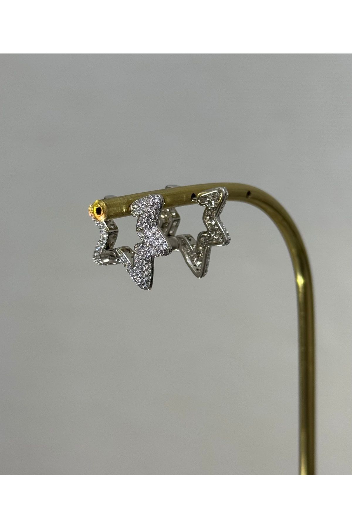 XUPING JEWELRY 316L zirkon taşlı yıldızlı çelik küpe paslanmaz kararmaz
