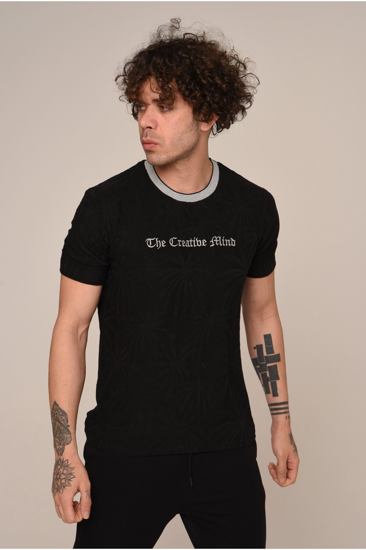 Klothy Erkek Bisiklet Yaka Slim Fit Tshirt T119